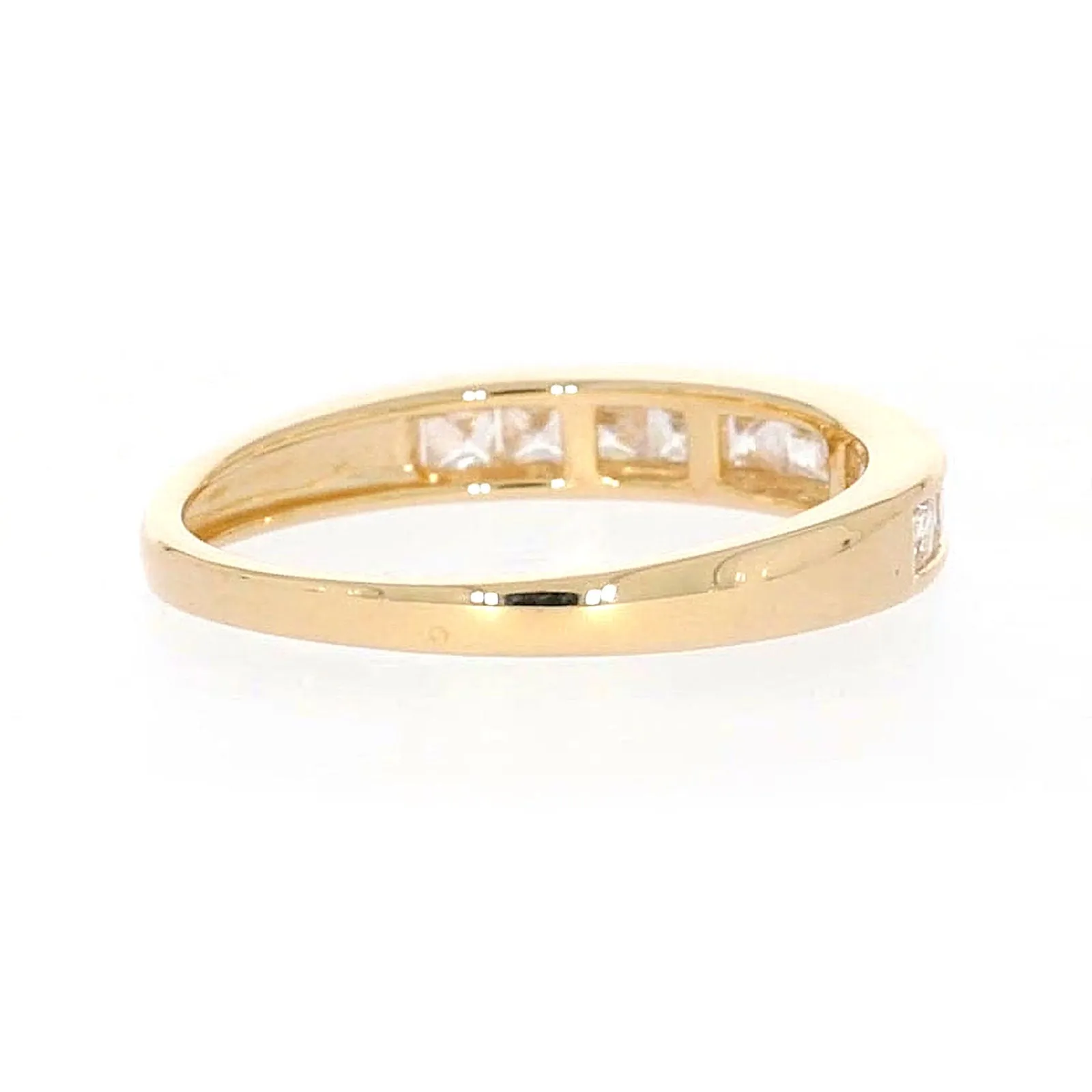 HUSH 9ct Yellow Gold Princess Cut with 1/2 CARAT tw of Diamond Simulants Ring
