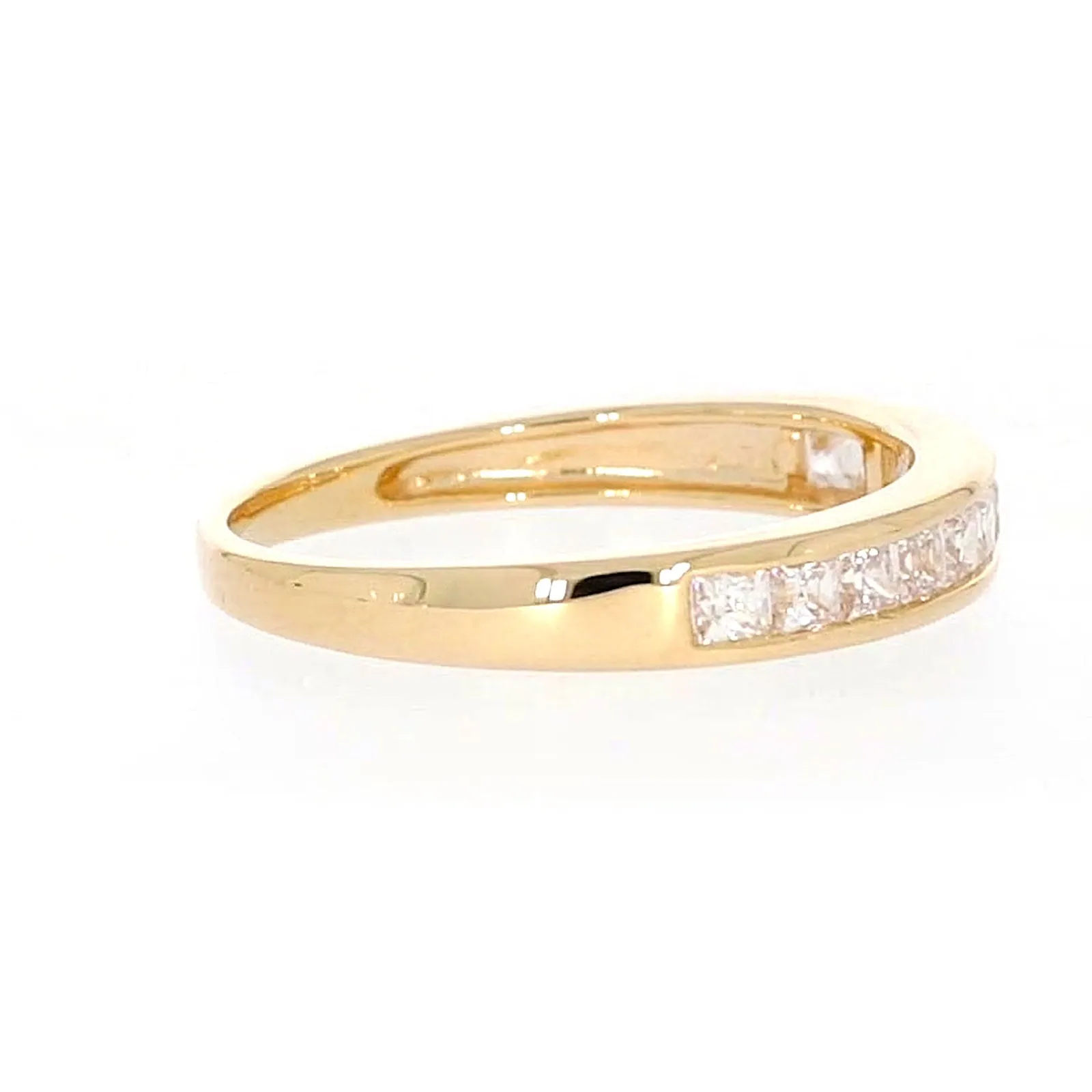 HUSH 9ct Yellow Gold Princess Cut with 1/2 CARAT tw of Diamond Simulants Ring