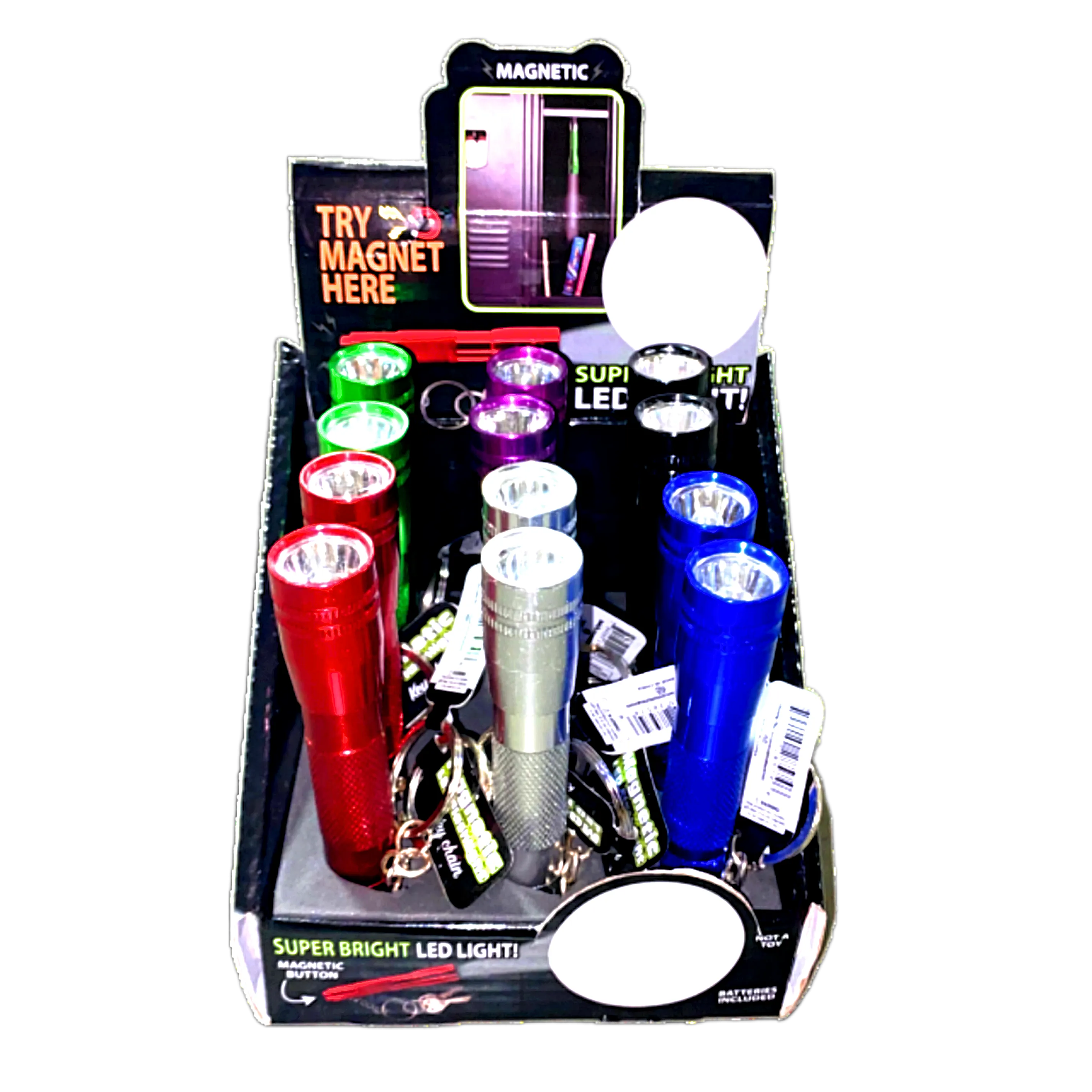LED Flashlight Key Chain - 12 Pieces Per Retail Ready Display 28574