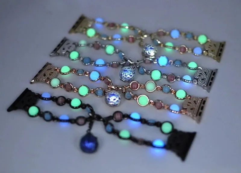 Luminous Beaded Bracelet Band For Apple Watch Multiple Colors Available