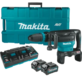 Makita (GMH02PM) 80V Max (40V Max X2) XGT Brushless 28 lb. AVT Demolition Hammer Kit, accepts SDS-MAX bits, AWS Capable