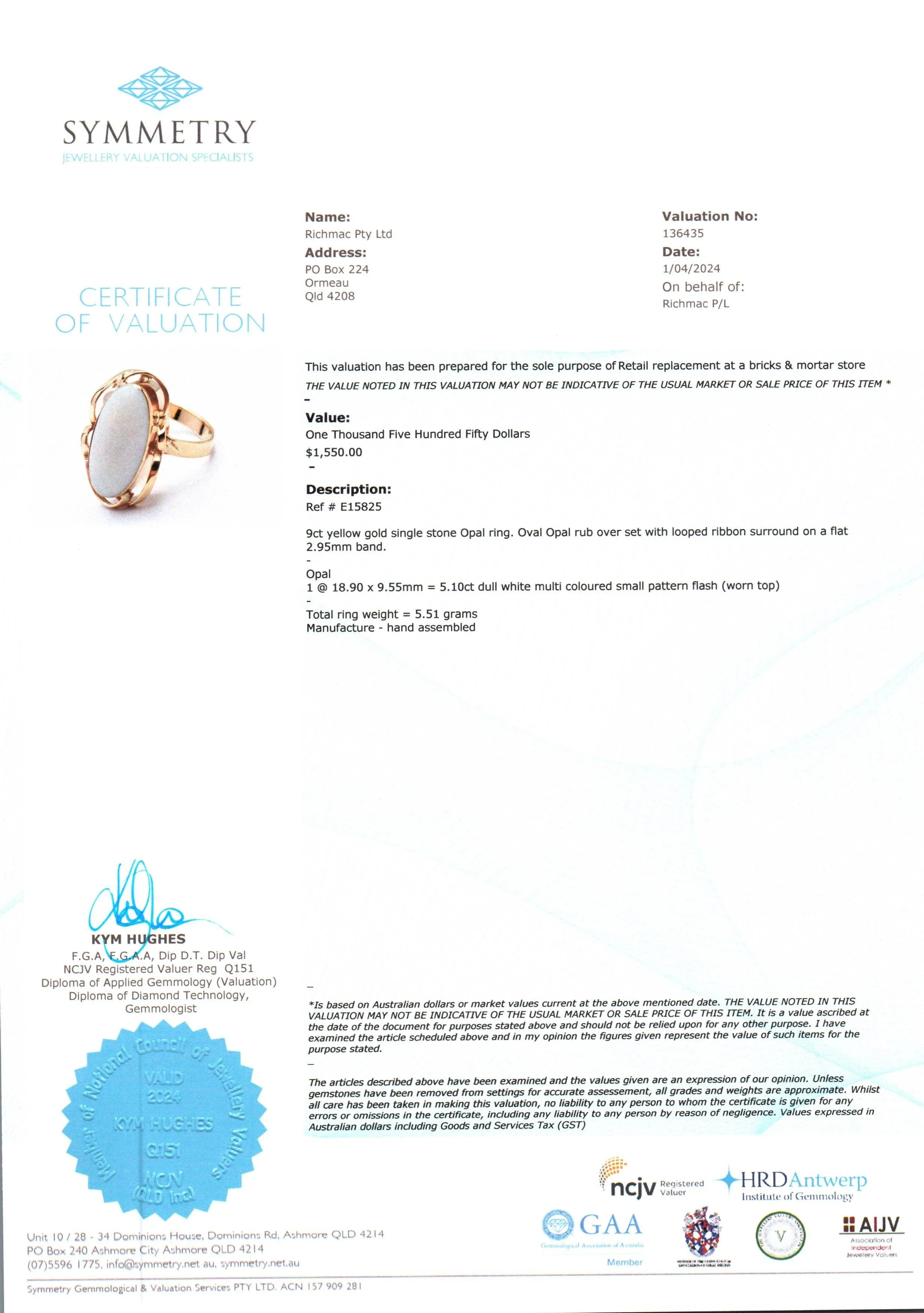 Mesmerizing 9ct Yellow Gold Opal Ring - Enchanting Colour Play