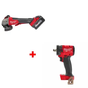 Milwaukee 2882-22 M18 FUEL Grinder Kit w/ FREE 2855-20 M18 1/2" Impact Wrench