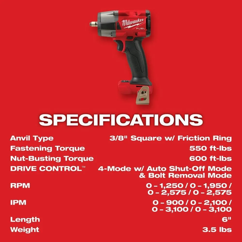 Milwaukee 3010-22 M18 FUEL 1/2" HTIW & 3/8" MTIW Automotive Combo Kit