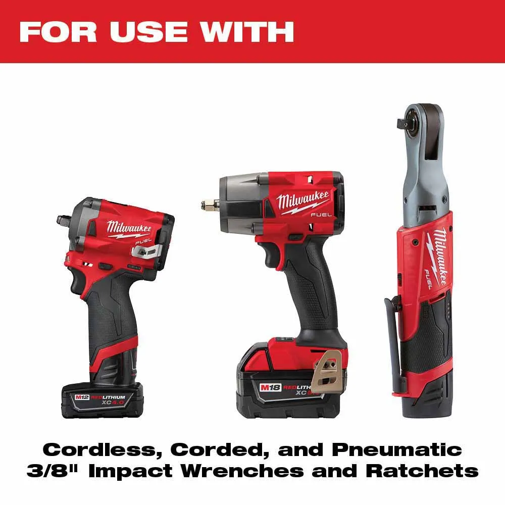 Milwaukee 49-66-6800 Showckwave Impact Duty Socket 3/8" Drive 17-Piece SAE Packout Set