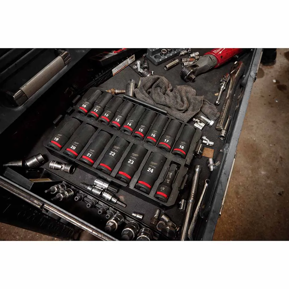 Milwaukee 49-66-6803 Shockwave Impact Duty Socket 1/2" Drive 16-Piece MM Packout Set