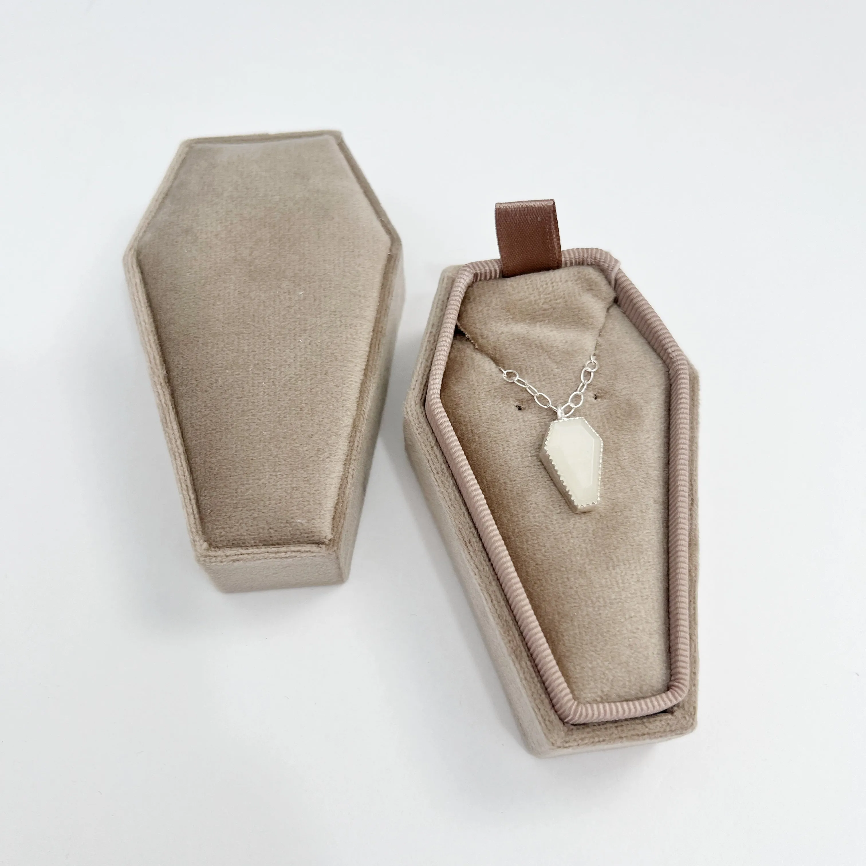 Mini Coffin Velvet Jewelry Box