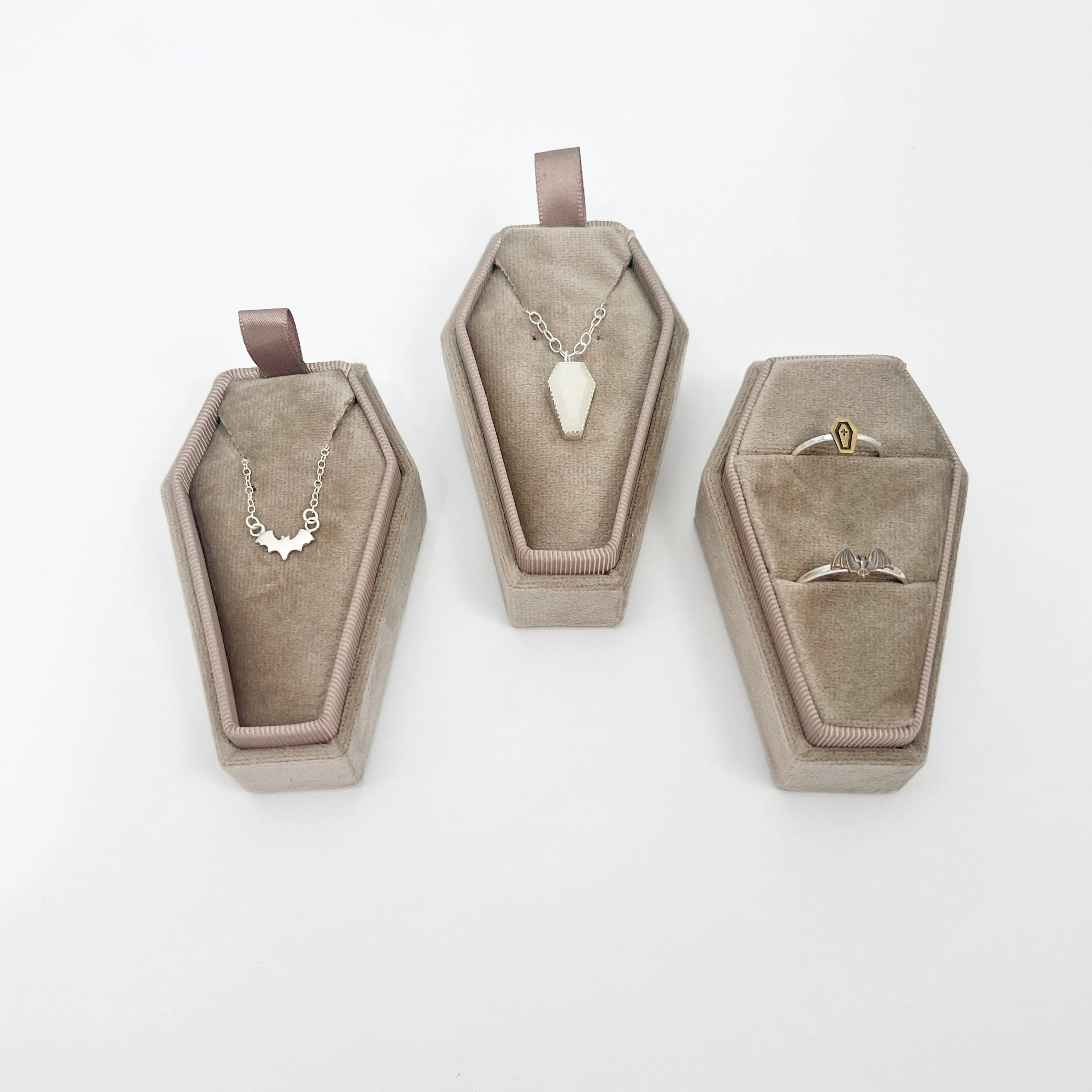 Mini Coffin Velvet Jewelry Box