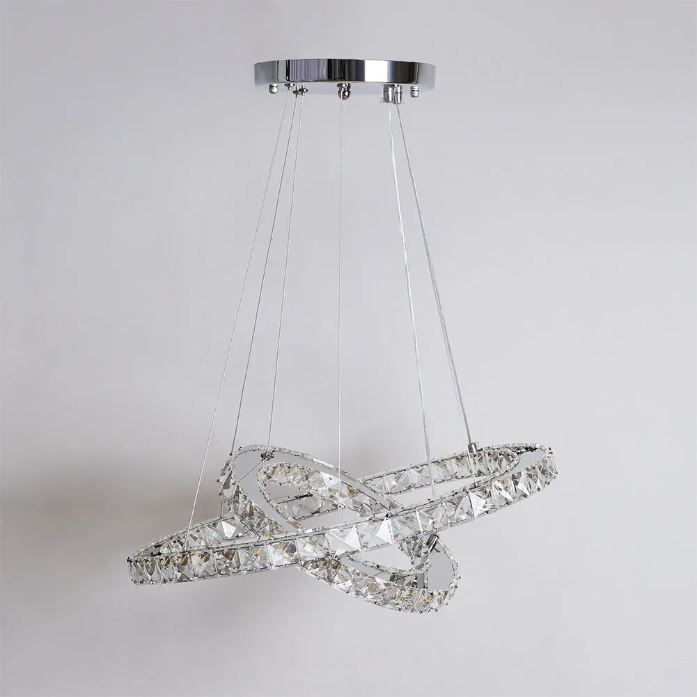 Modern 2-Tier Crystal LED Pendant Light