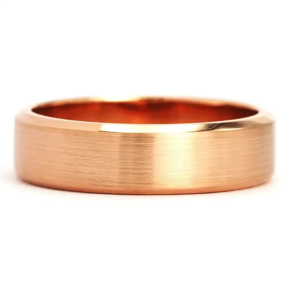 Moira Round Moissanite Curved Band and Satin Brushed  Wedding Rings in 18K gold
