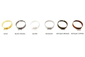 MRXJ1002 Adjustable Three Loop Ring Base CHOOSE COLOR BELOW