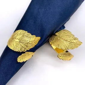 Napkin Holder Rings-Feather(Golden)