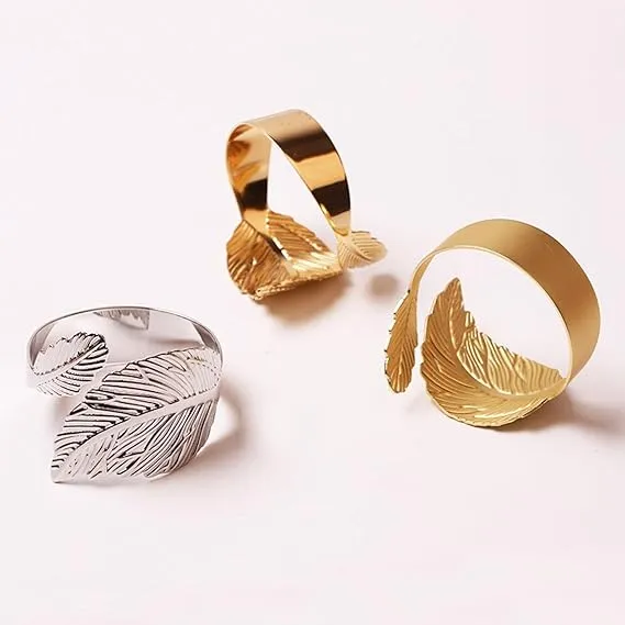 Napkin Holder Rings-Feather(Sliver)
