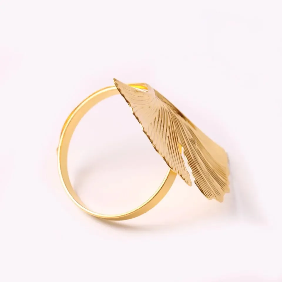 Napkin Holder Rings-Ginkgo Golden