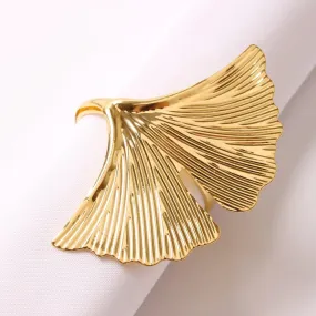 Napkin Holder Rings-Ginkgo Golden