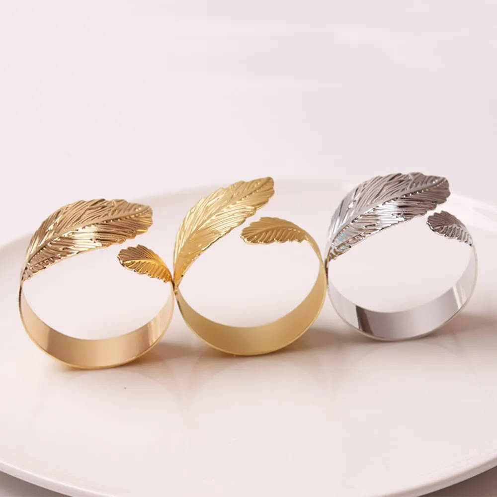 Napkin Holder Rings-Golden Feathers
