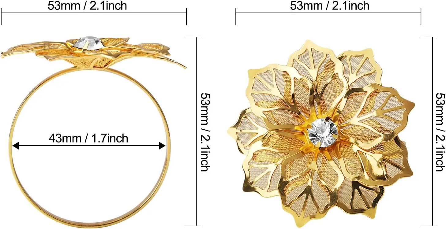 Napkin Holder Rings-Golden Flower