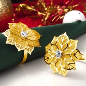 Napkin Holder Rings-Golden Flower