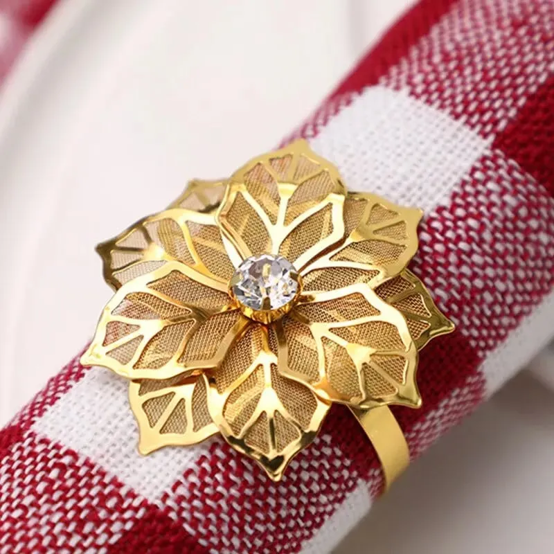 Napkin Holder Rings-Golden Flower