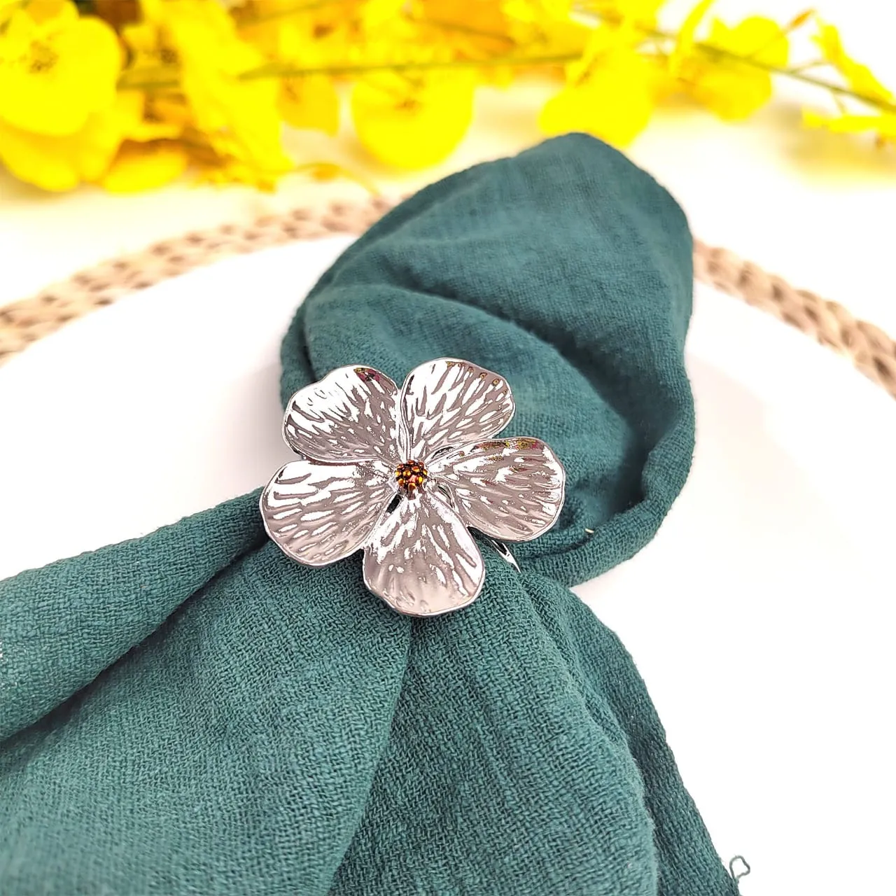 Napkin Holder Rings-Jasmine Silver