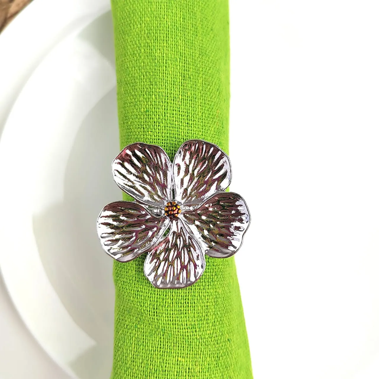 Napkin Holder Rings-Jasmine Silver