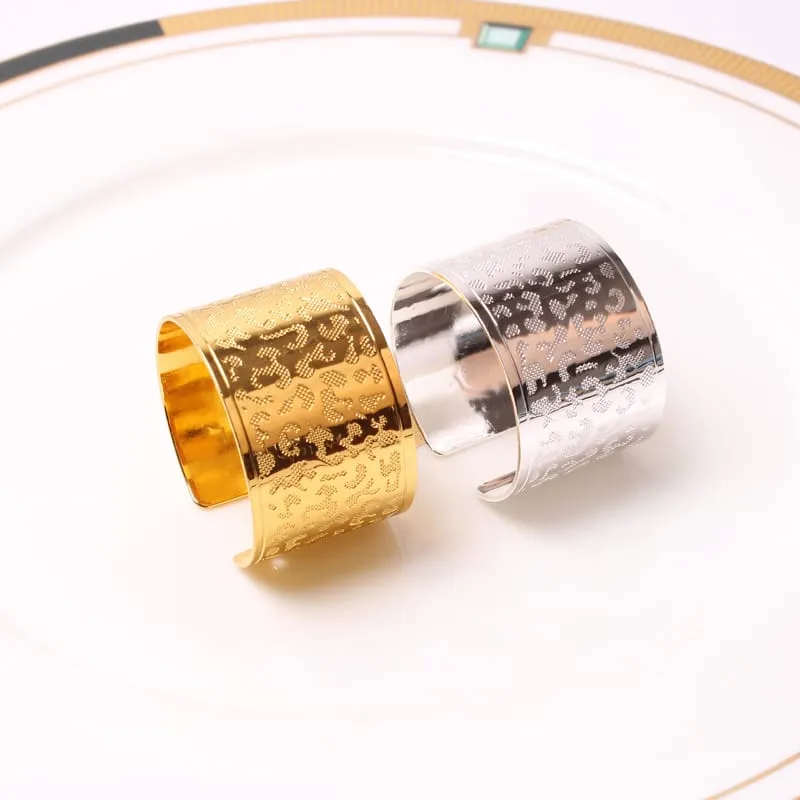 Napkin Holder Rings-Leopard Print(Golden)