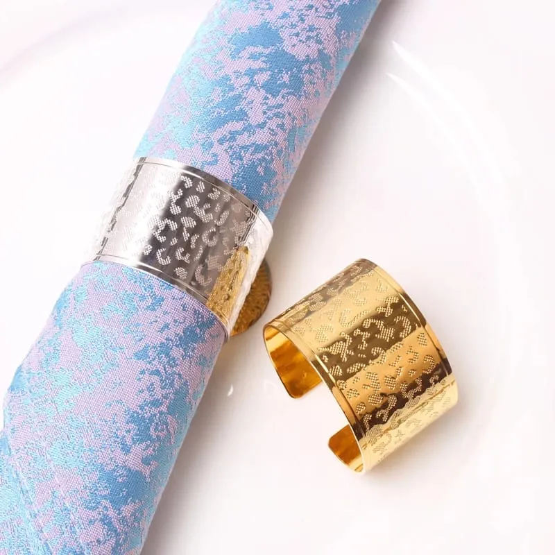 Napkin Holder Rings-Leopard Print(Golden)