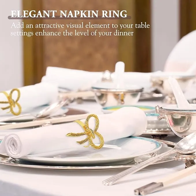 Napkin Holder Rings-Metal Bow(Gold)
