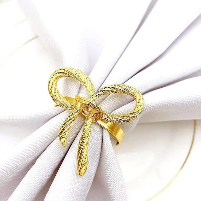 Napkin Holder Rings-Metal Bow(Gold)