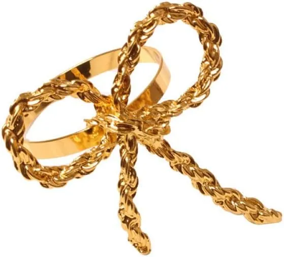 Napkin Holder Rings-Metal Bow(Gold)