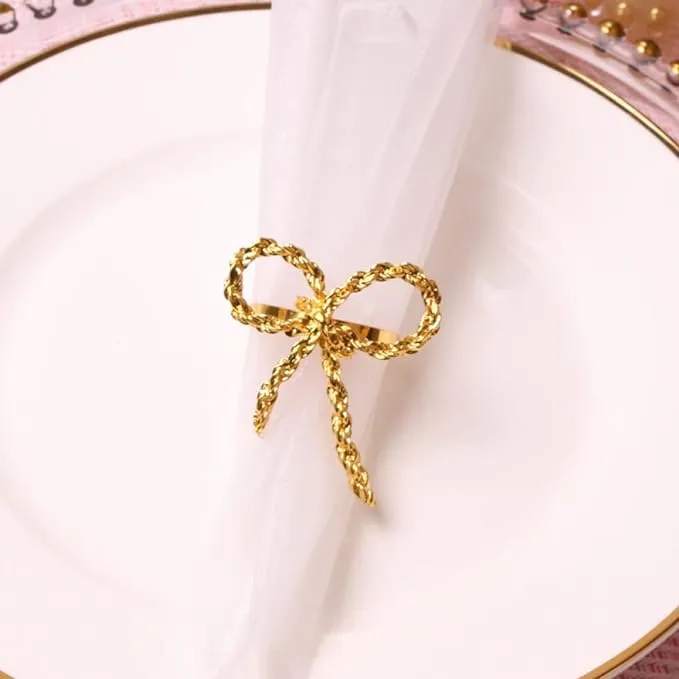 Napkin Holder Rings-Metal Bow(Gold)