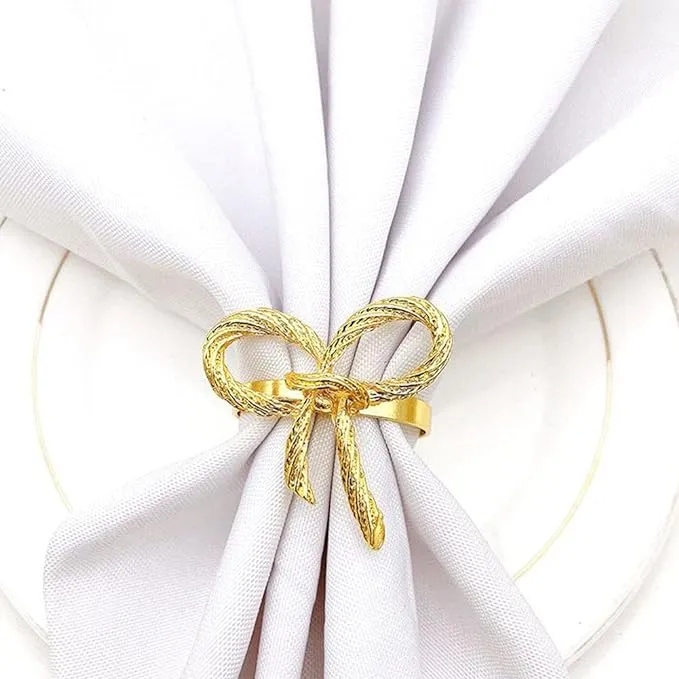 Napkin Holder Rings-Metal Bow(Gold)