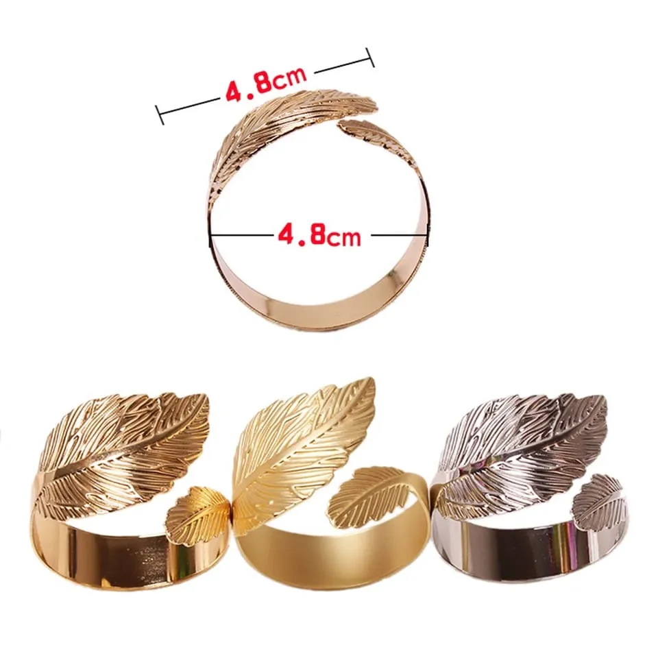 Napkin Holder Rings-Silver Feathers