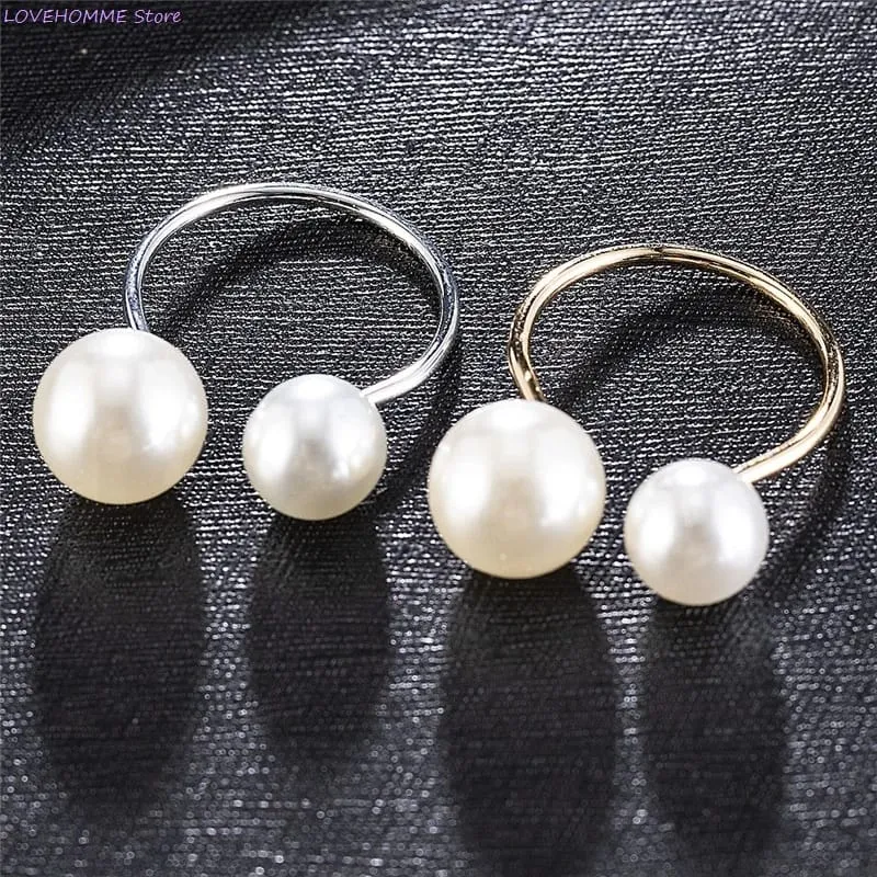 Napkin Holder Rings-Silver Pearls