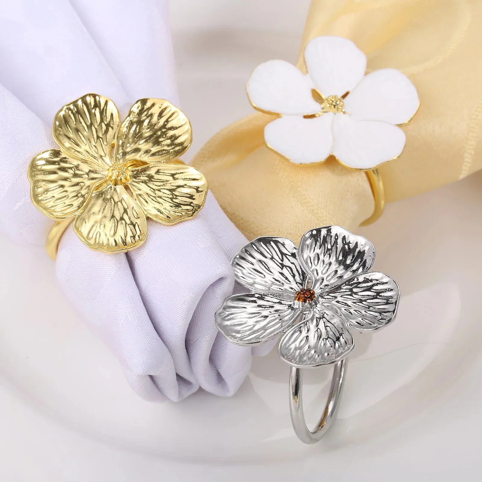 Napkin Holder Rings-Sliver Jasmin
