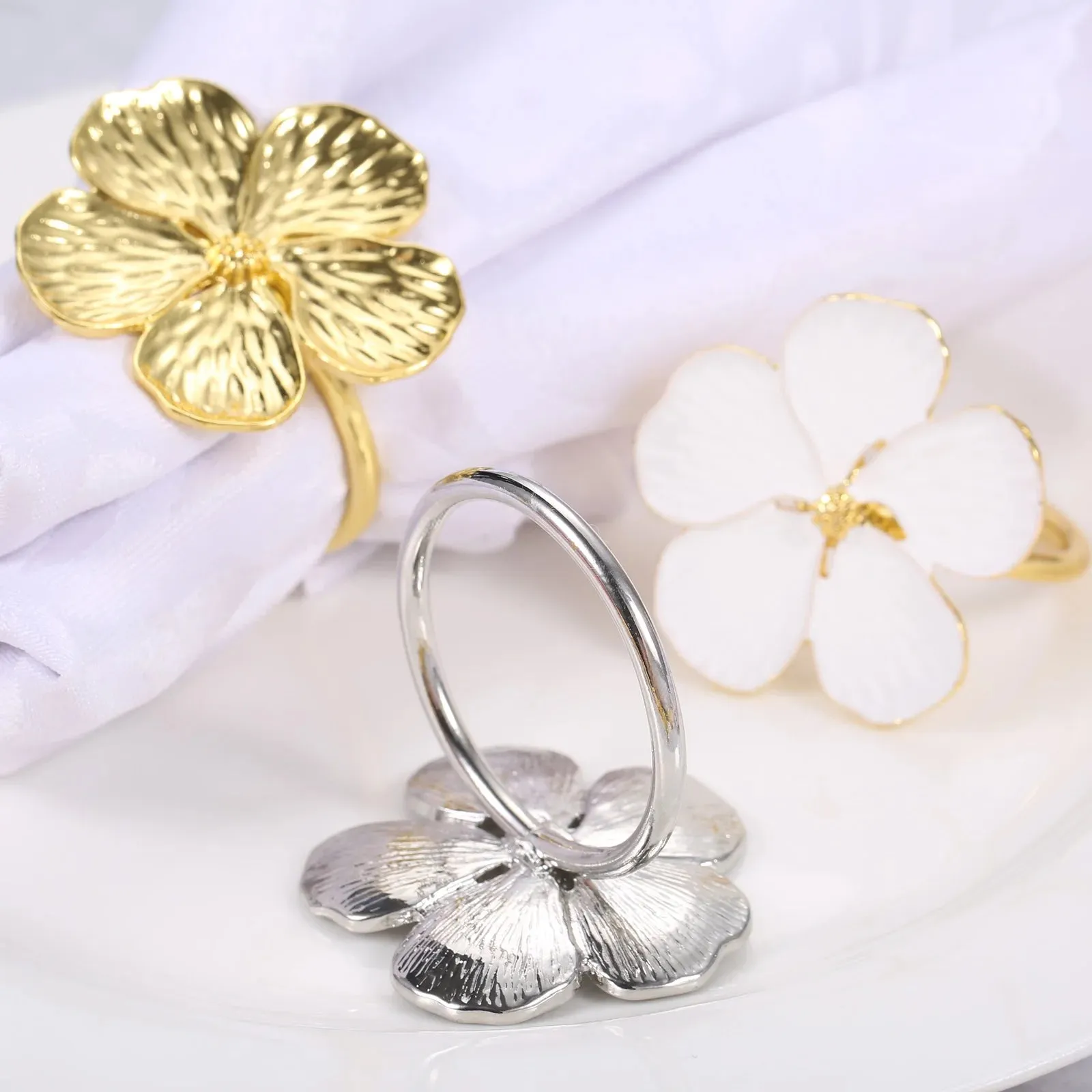 Napkin Holder Rings-Sliver Jasmin