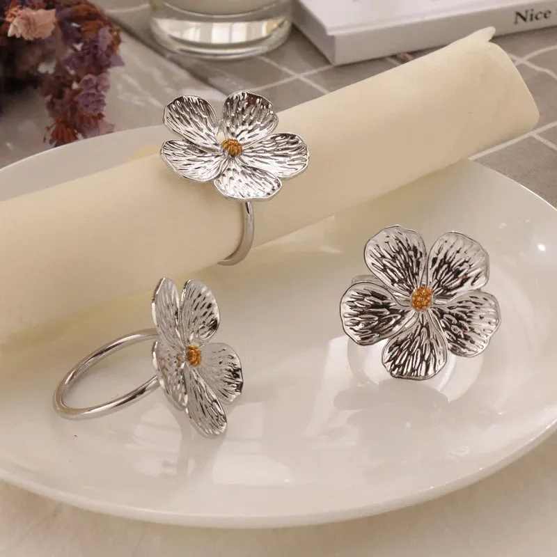 Napkin Holder Rings-Sliver Jasmin