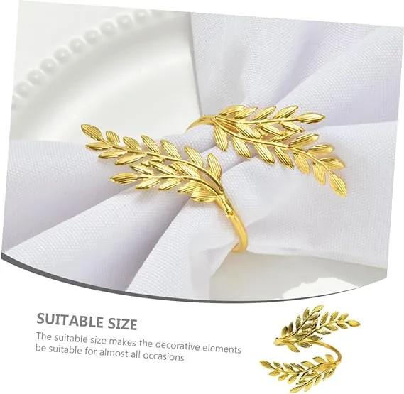 Napkin Holder Rings-Wheat leaves(Golden)