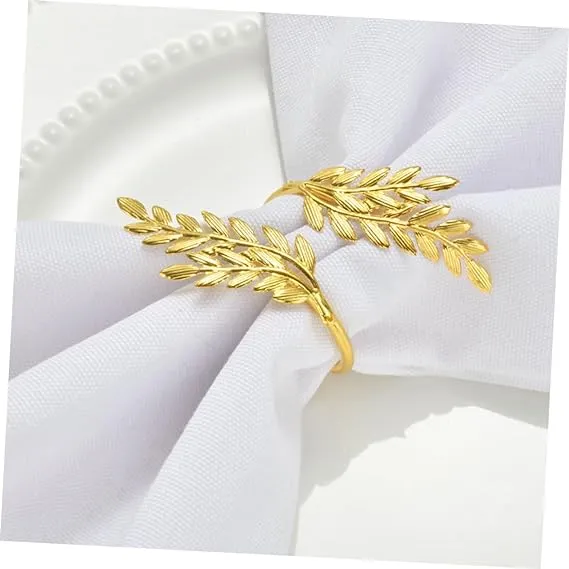 Napkin Holder Rings-Wheat leaves(Golden)