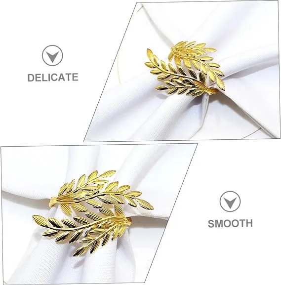 Napkin Holder Rings-Wheat leaves(Golden)