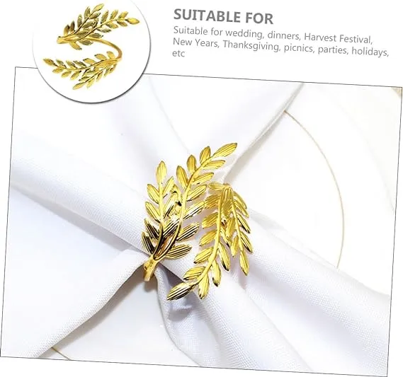 Napkin Holder Rings-Wheat leaves(Golden)
