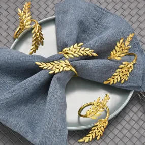 Napkin Holder Rings-Wheat leaves(Golden)
