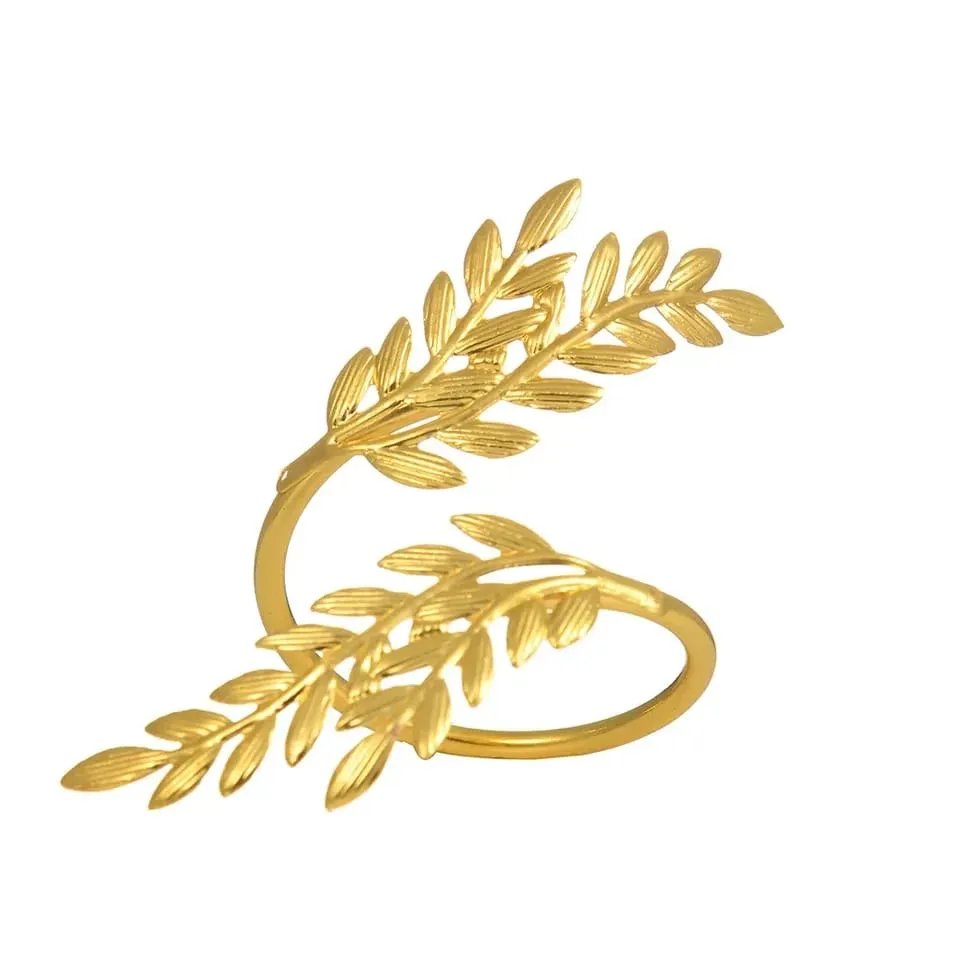 Napkin Holder Rings-Wheat leaves(Golden)