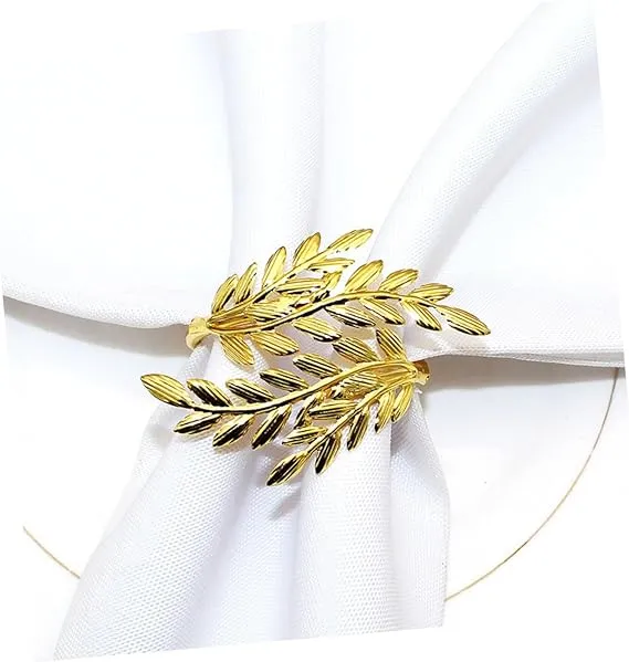 Napkin Holder Rings-Wheat leaves(Golden)