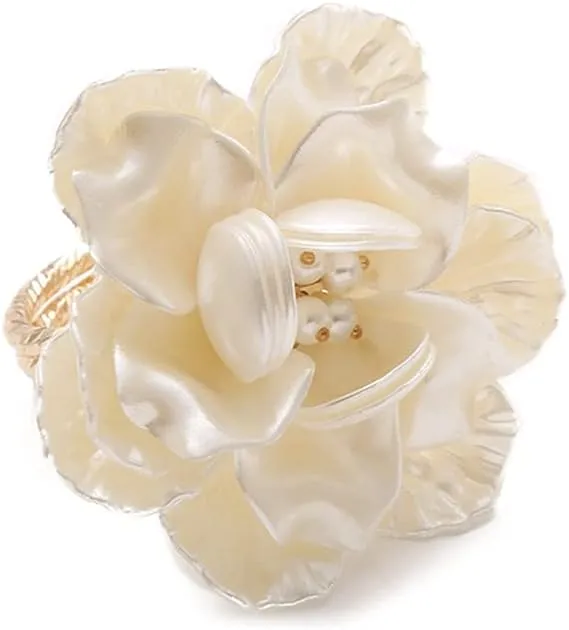 Napkin Holder Rings-White Flower