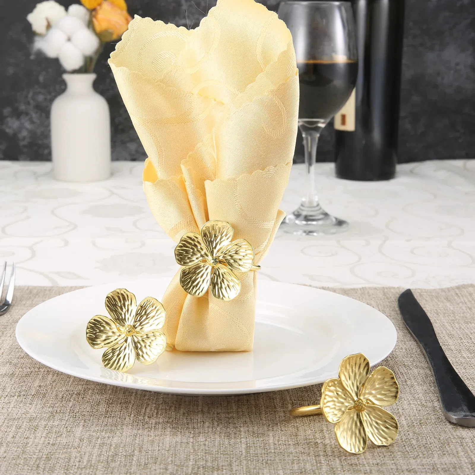 Napkin Holder Rings-White Jasmin