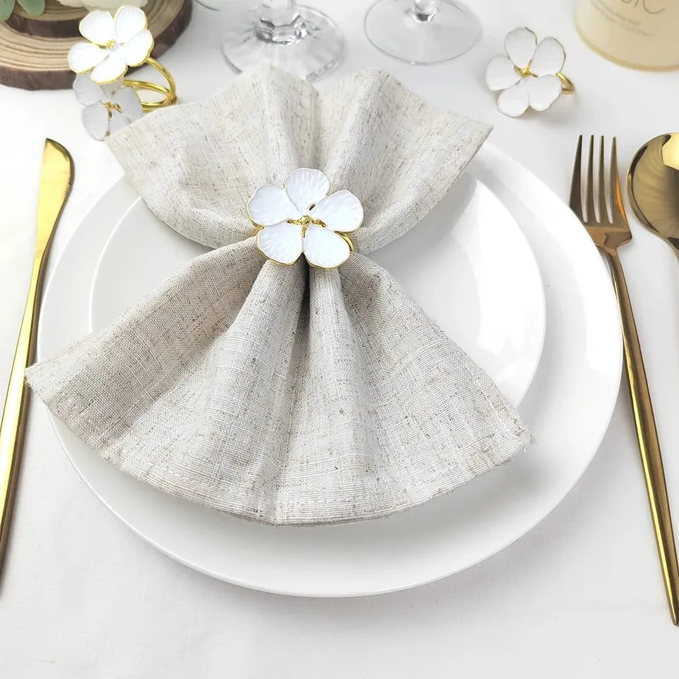Napkin Holder Rings-White Jasmin