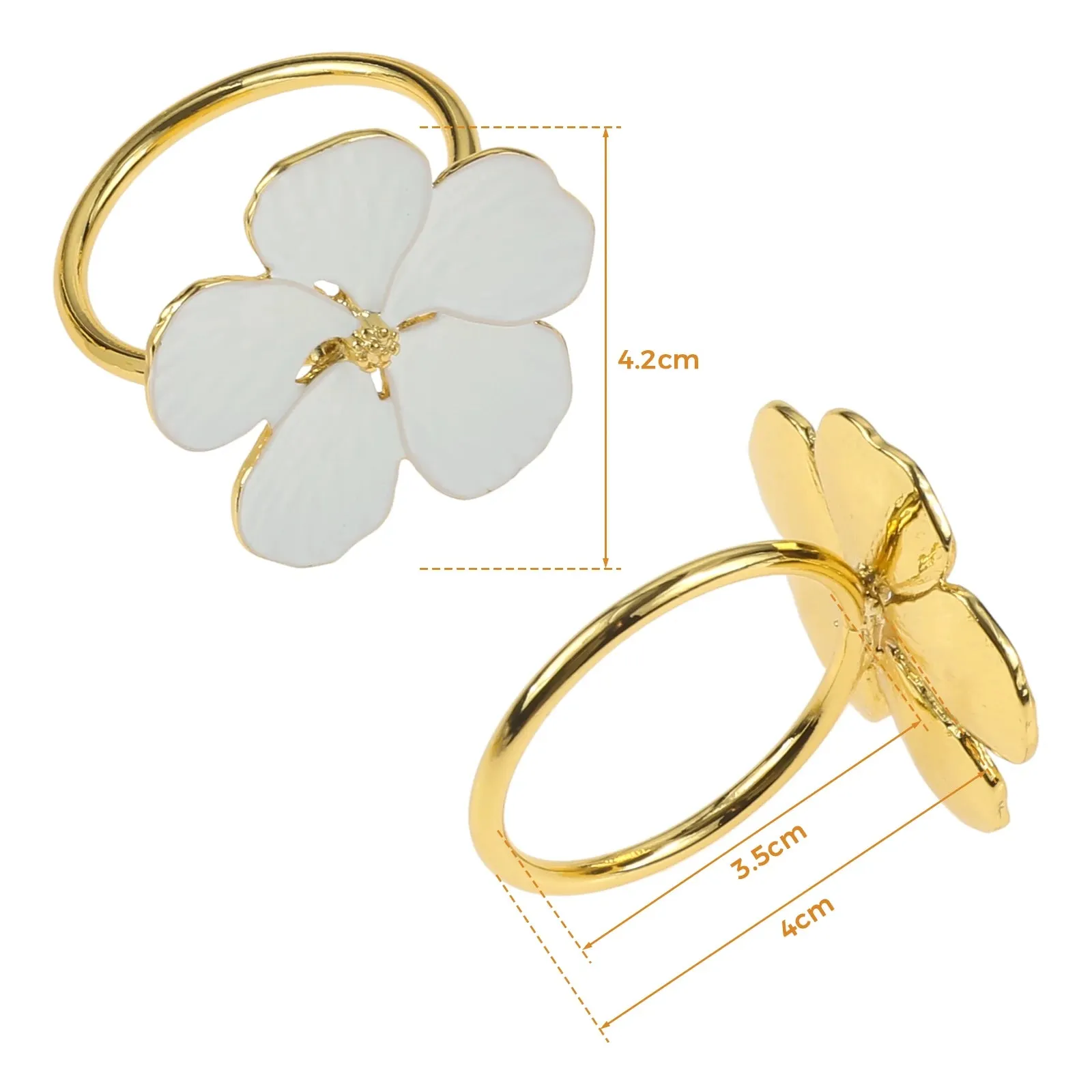 Napkin Holder Rings-White Jasmin