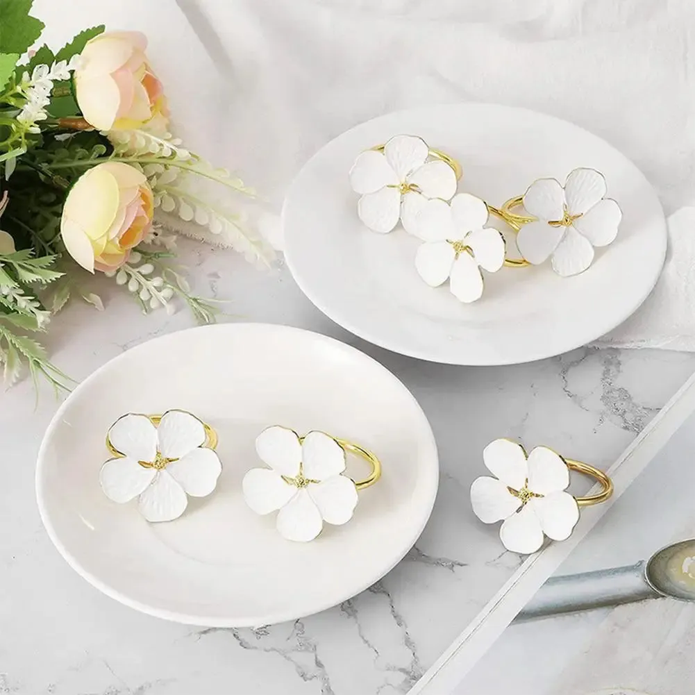 Napkin Holder Rings-White Jasmin