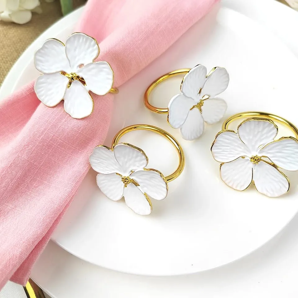 Napkin Holder Rings-White Jasmin